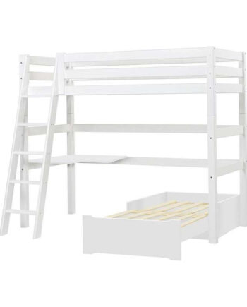 Hoppekids Eco Luxury Mega Seng Lounge Modul Bordplade 90x200 Skrå Stige Hvid på Afbetaling
