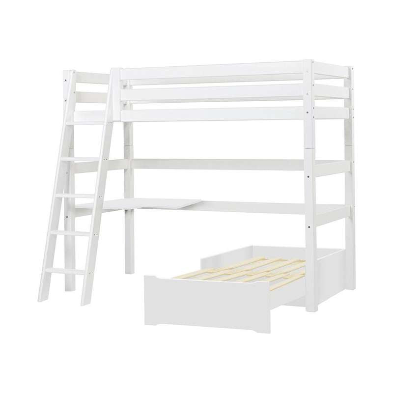 Hoppekids Eco Luxury Mega Seng Lounge Modul Bordplade 90x200 Skrå Stige Hvid på Afbetaling