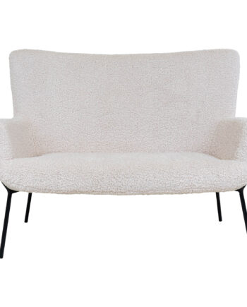 House Nordic Glasgow Sofa Hvid Kunstig Lammeskind Med Sorte Ben 128 på Afbetaling