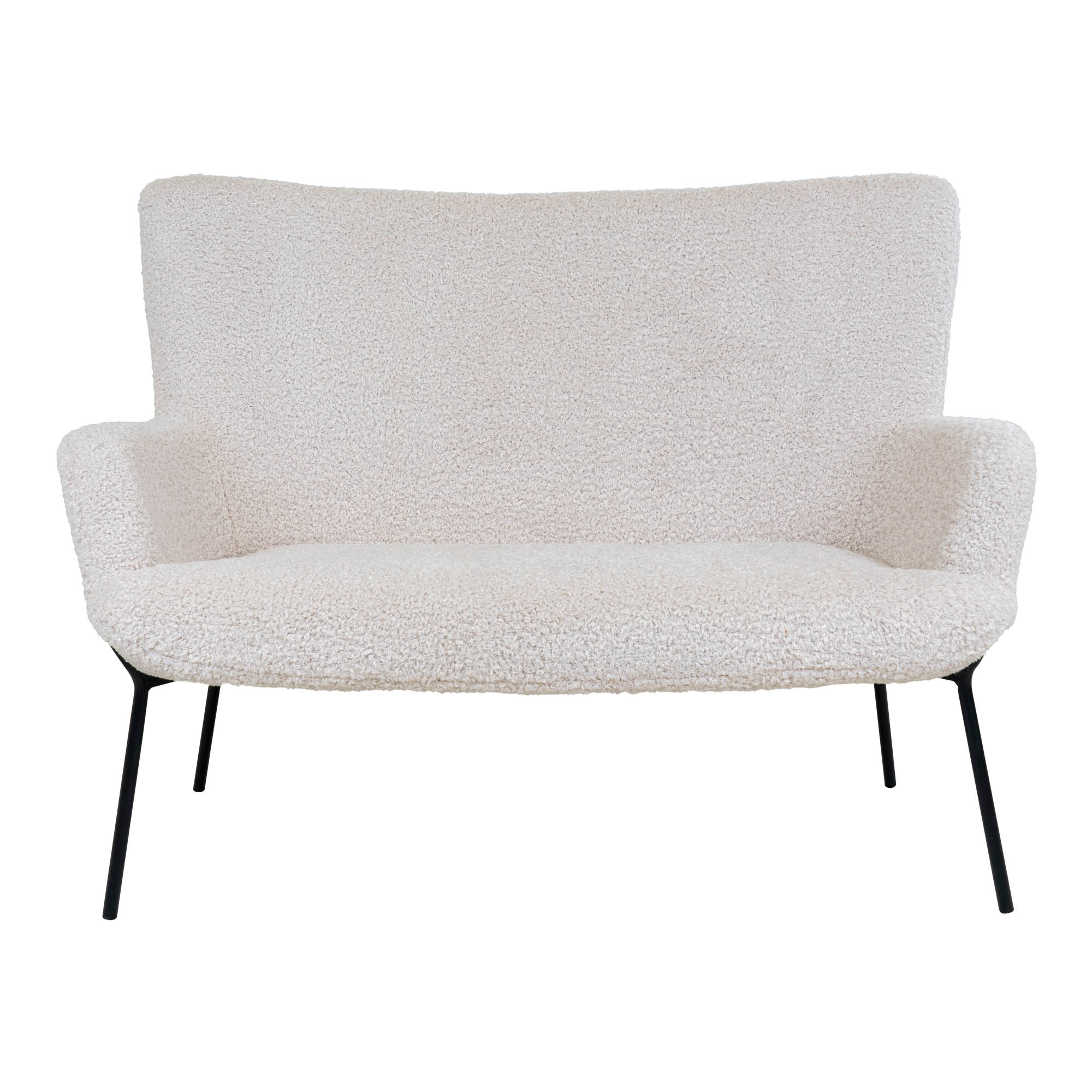 House Nordic Glasgow Sofa Hvid Kunstig Lammeskind Med Sorte Ben 128 på Afbetaling