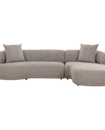 House Nordic Kingston Sofa Højre Chaiselong Puder Brun Polyester på Afbetaling