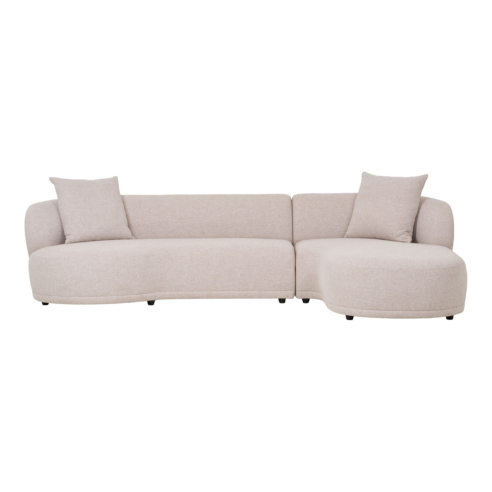 House Nordic Kingston Sofa Højre Chaiselong Puder Natur Polyester Aktryl på Afbetaling