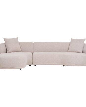 House Nordic Kingston Sofa Venstre Chaiselong Puder Natur Polyester Aktryl på Afbetaling