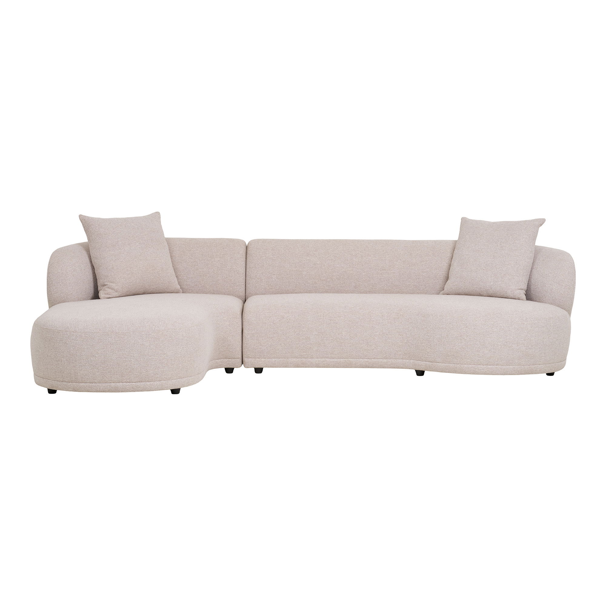 House Nordic Kingston Sofa Venstre Chaiselong Puder Natur Polyester Aktryl på Afbetaling