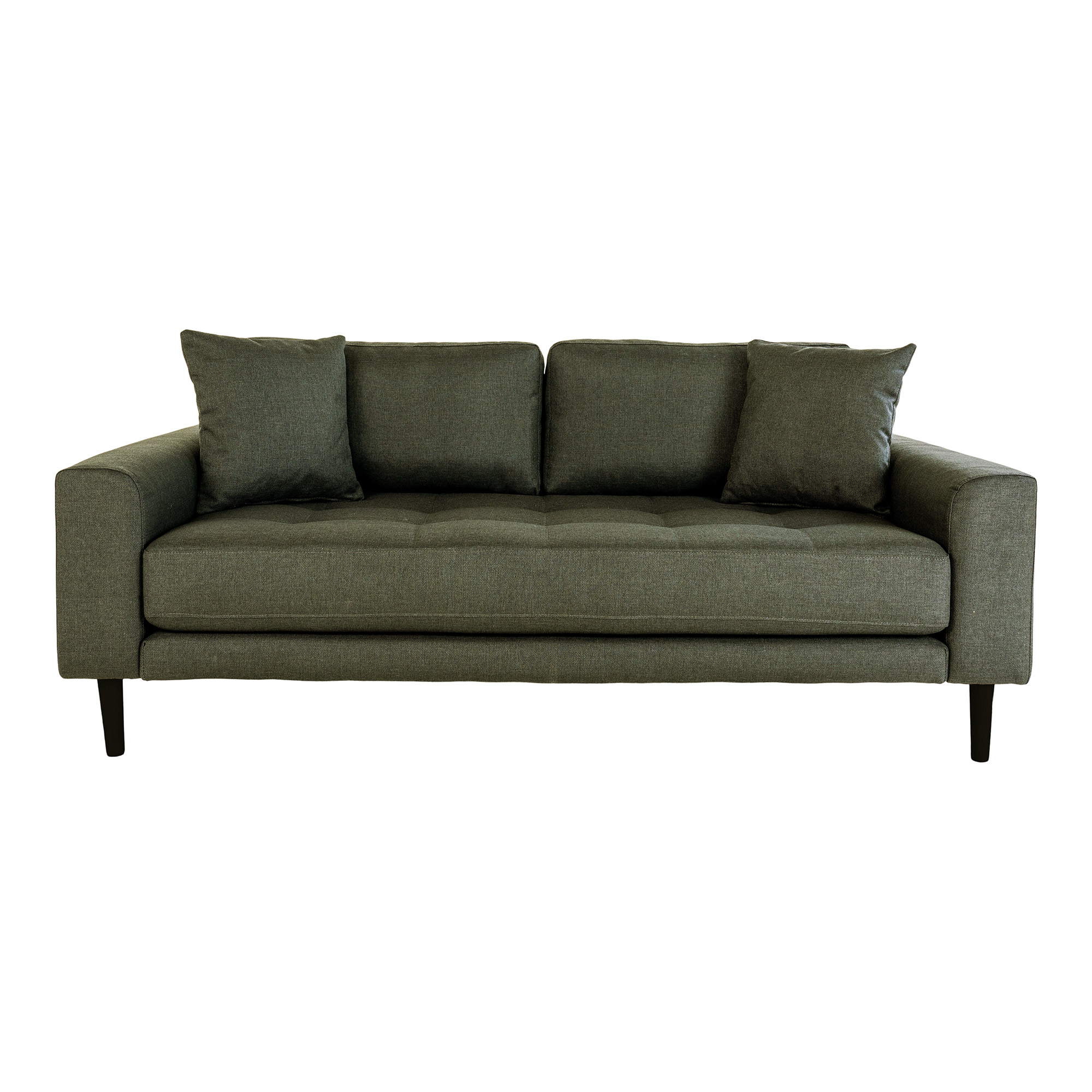 House Nordic Lido Pers Sofa Puder Olivengrøn Polyester Sort Træ på Afbetaling