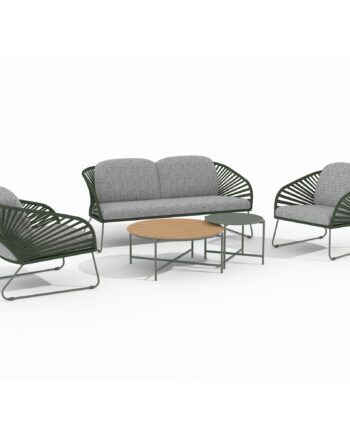House Nordic Novella Loungesæt Sofa Stole Borde Grå Hynder Grøn Polyester Stål på Afbetaling