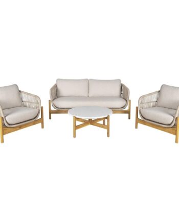 House Nordic Terracina Loungesæt Acacietræ Med Bord Sofa Stole på Afbetaling