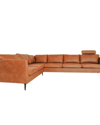 Jakob Hjørnesofa  Cognac Sorte Ben på Afbetaling