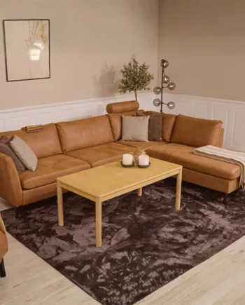 Jakob Sofa Med Chaiselong Højrevendt Sofa Cognac på Afbetaling