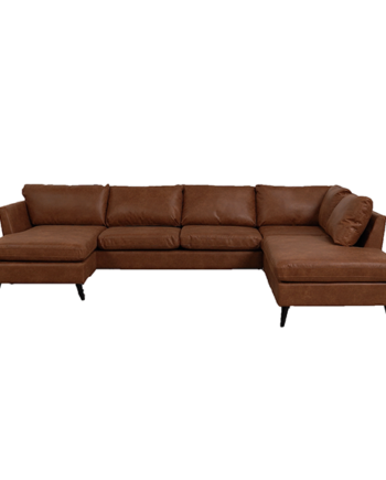 Jakob Sofa Med Venstrevendt Chaiselong Cognac på Afbetaling