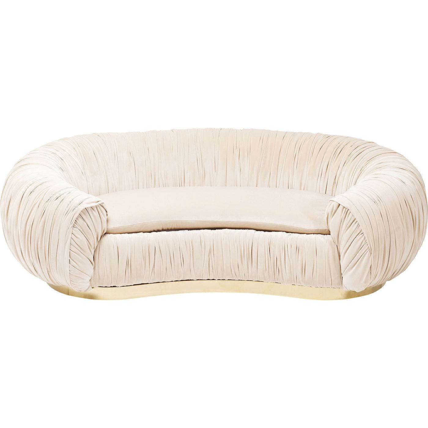 Kare Design Perugia Sofa Creme Stof Draperinger Guld Stål Pers på Afbetaling