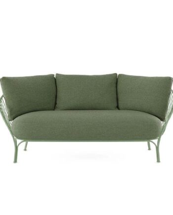 Kartell Hiray Sofa Med Hynder Grønt Stel Med Grønne Hynder på Afbetaling