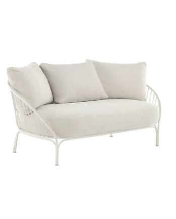 Kartell Hiray Sofa Med Hynder Hvidt Stel Med Hvide Hynder på Afbetaling