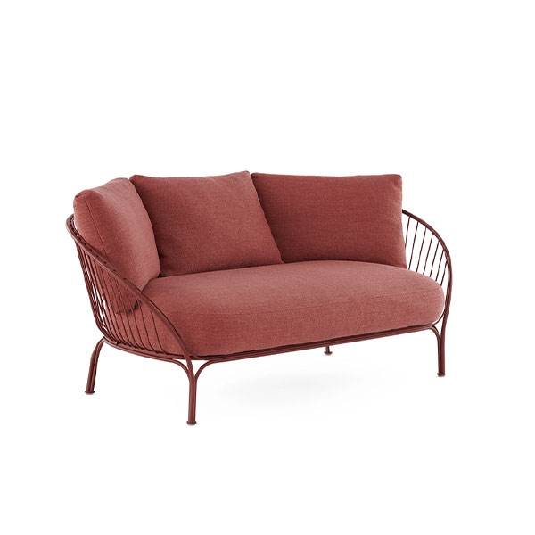 Kartell Hiray Sofa Med Hynder Stel Hynder Bordeaux på Afbetaling