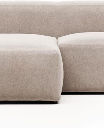 Kave Home Blok Chaiselong Sofa Venstrevendt Beige Pletbestandigt Stof 240x174x69 på Afbetaling