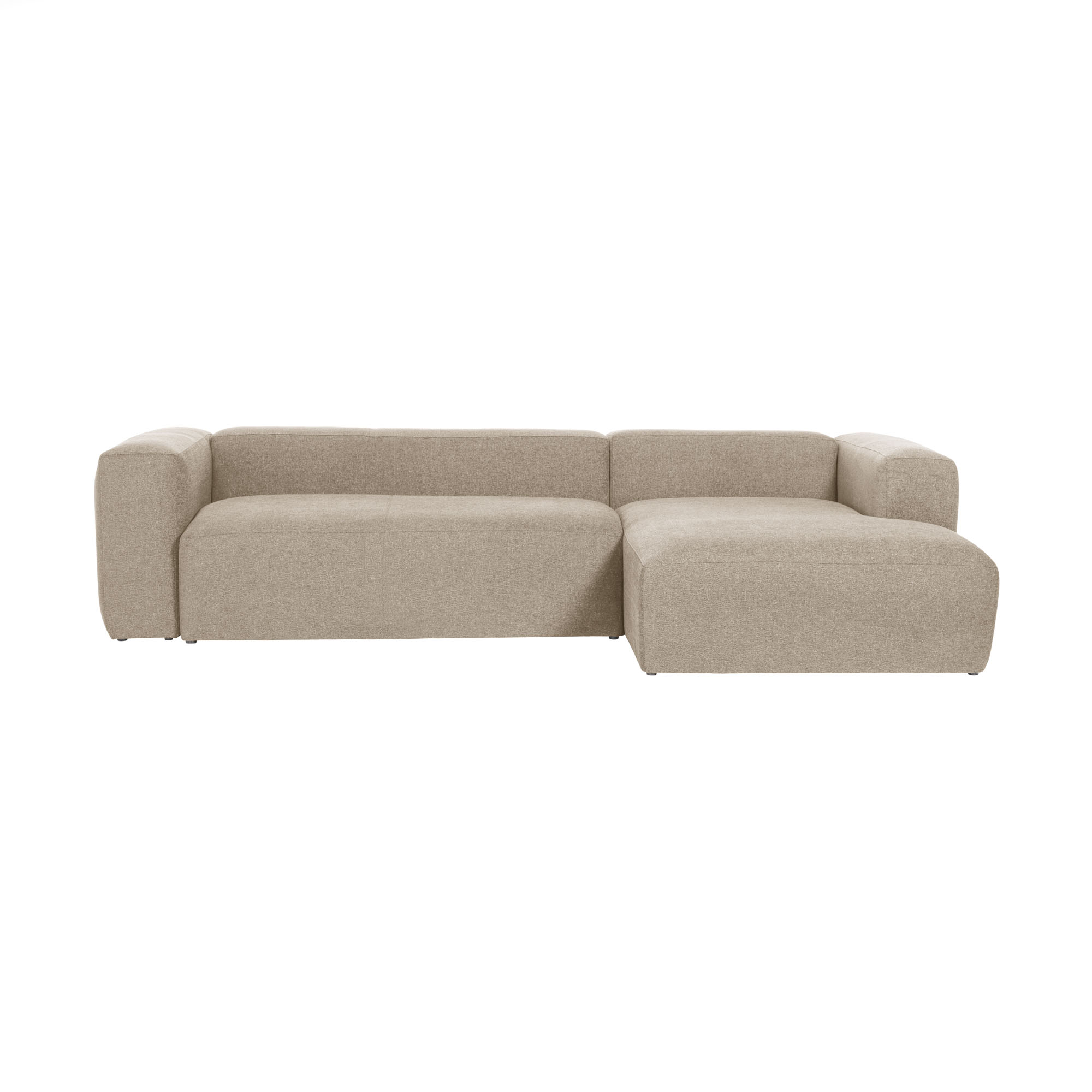 Kave Home Blok Pers Sofa Højre Chaiselong Beige Stof på Afbetaling