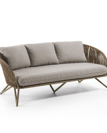 Kave Home Branzie Sofa Brunt Metal Reb Gråbrune Hynder Pers på Afbetaling