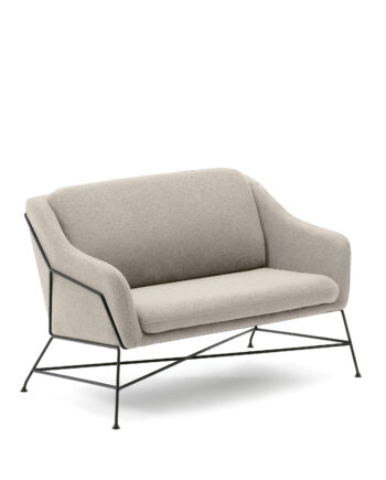 Kave Home Brida Pers Sofa Beige Stof Sort Stål på Afbetaling