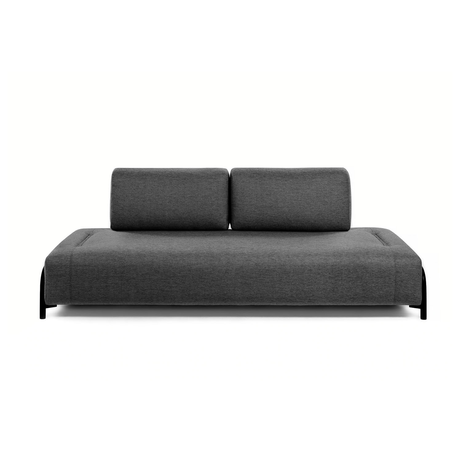 Kave Home Compo Pers Sofa Mørkegrå Stof Metal på Afbetaling