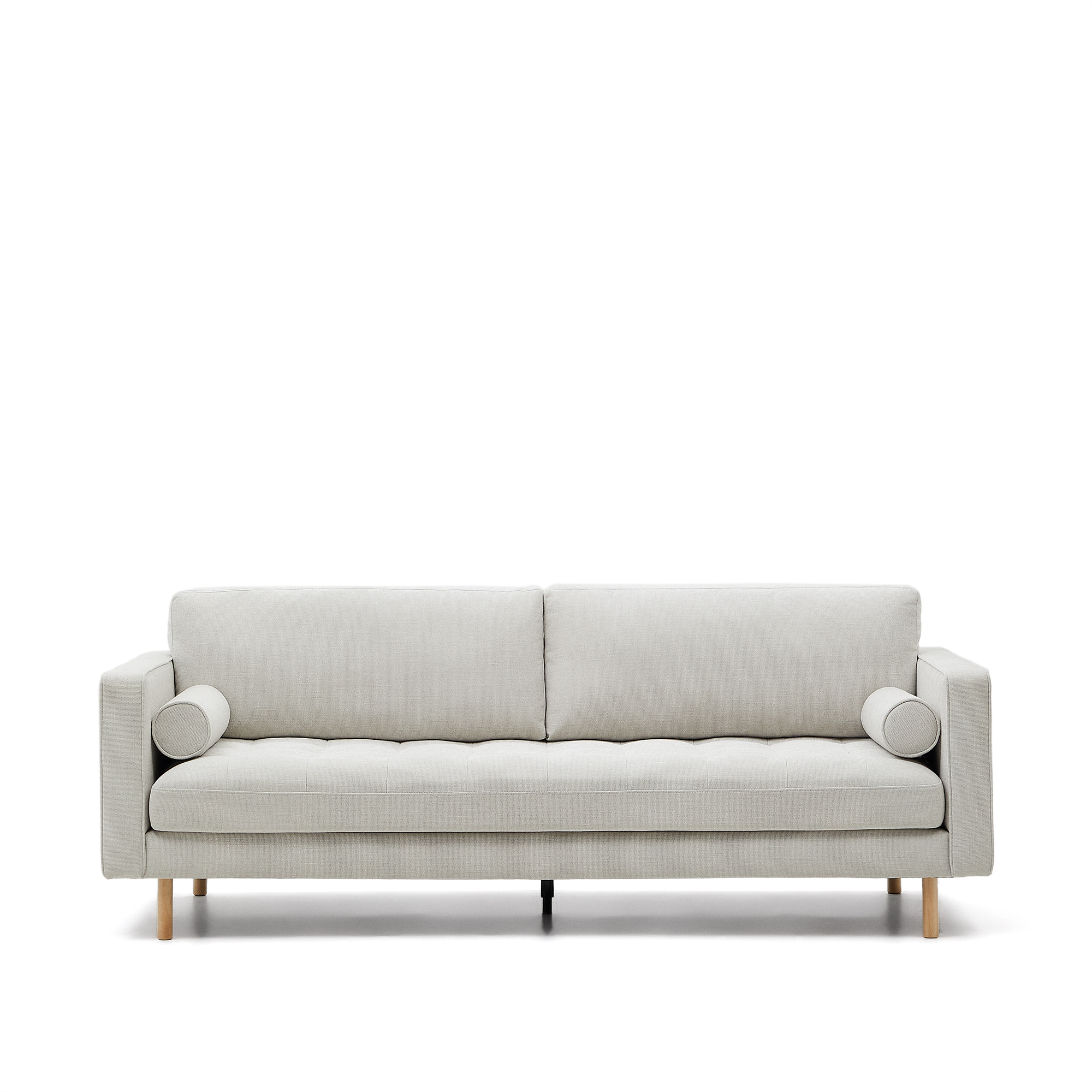 Kave Home Debra Pers Sofa Perlemor Chenille Naturben 222cm på Afbetaling