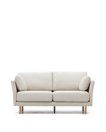 Kave Home Gilma Pers Sofa Perlemor Chenille Natur Træ på Afbetaling