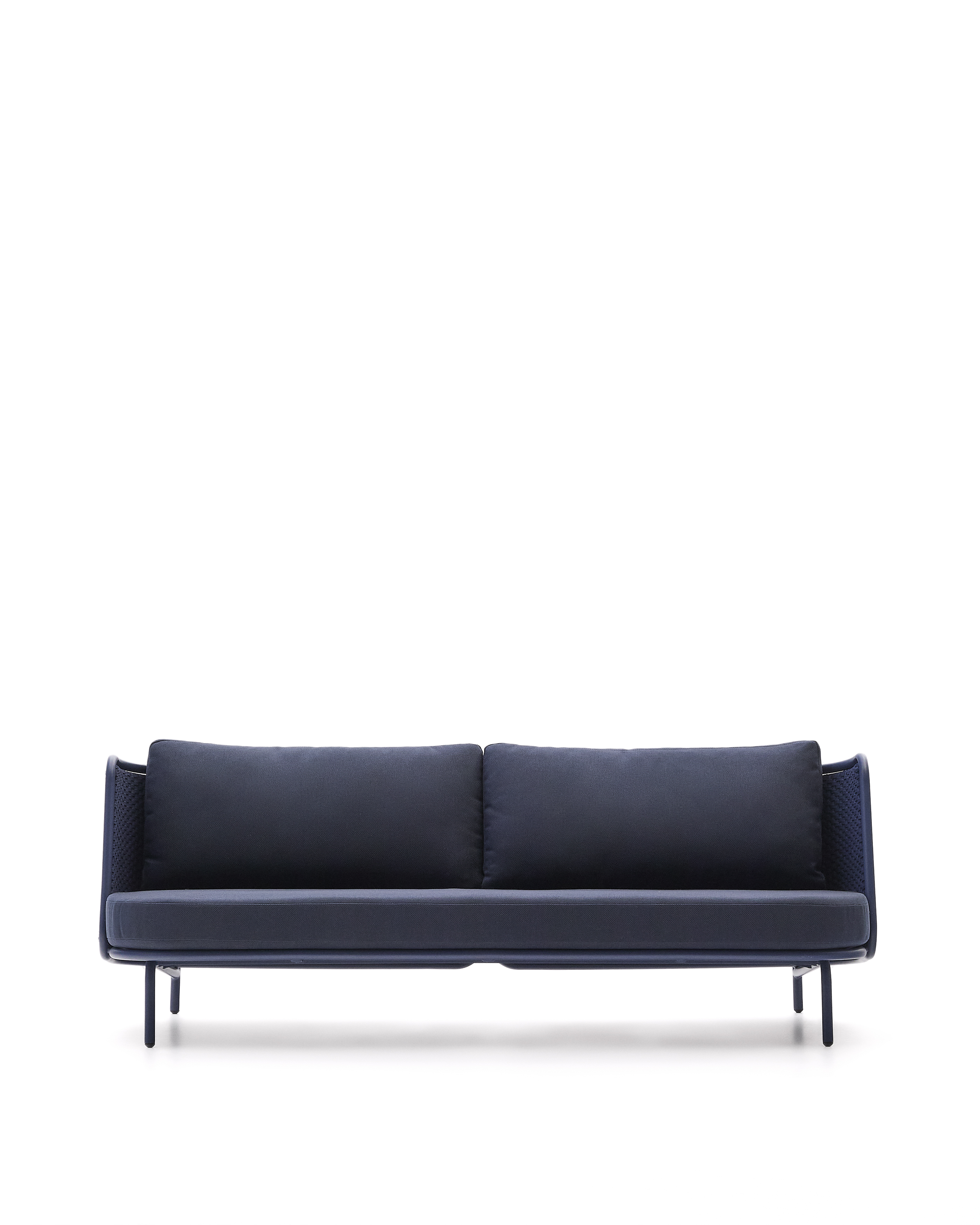 Kave Home Sedalis Udendørs Pers Sofa Hynder Blå Tovsnor Aluminium 210cm på Afbetaling