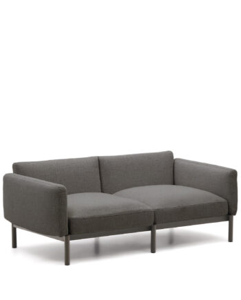 Kave Home Sorells Udendørs Pers Modul Sofa Grå Aluminium 201cm på Afbetaling