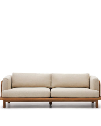 Kave Home Turqueta Pers Sofa Natur Teaktræ 230cm på Afbetaling