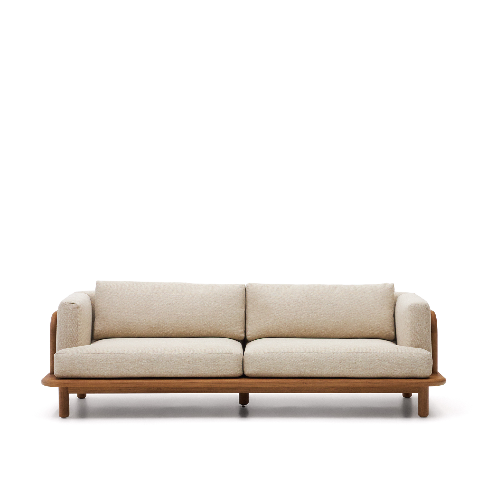 Kave Home Turqueta Pers Sofa Natur Teaktræ 230cm på Afbetaling