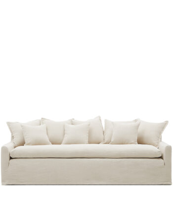 Kave Home Zenira Pers Sofa Hynder Aftageligt Betræk Beige Bomuld Hør 230cm på Afbetaling