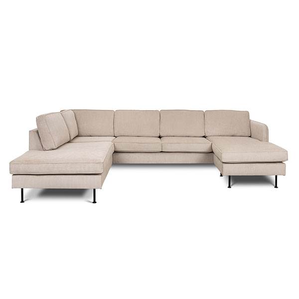 Læsø Sofa Chaiselong Open End 288 210 Beige Fløjl Højrevendt på Afbetaling