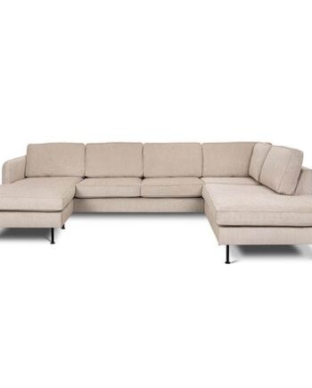 Læsø Sofa Chaiselong Open End 288 210 Beige Fløjl Venstrevendt på Afbetaling