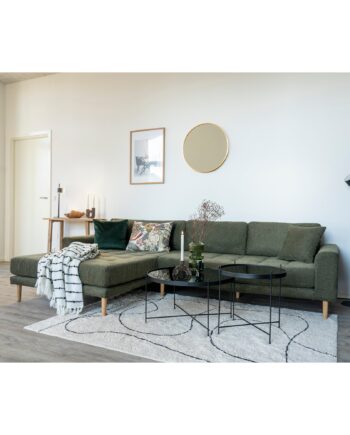 Lido Lounge Sofa Olivengrøn Venstrevendt på Afbetaling