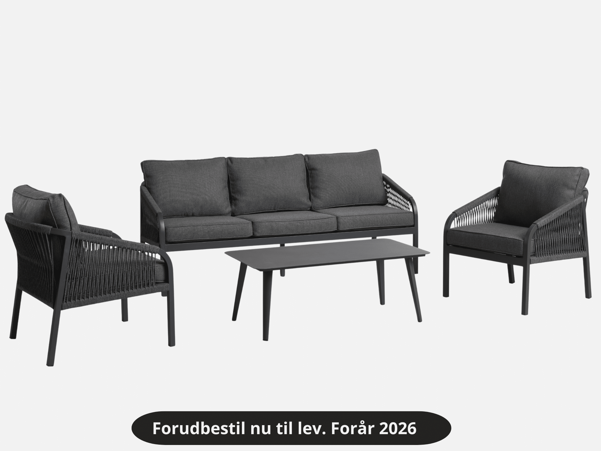 Loungesæt Med Hynder Cubas Antracit på Afbetaling