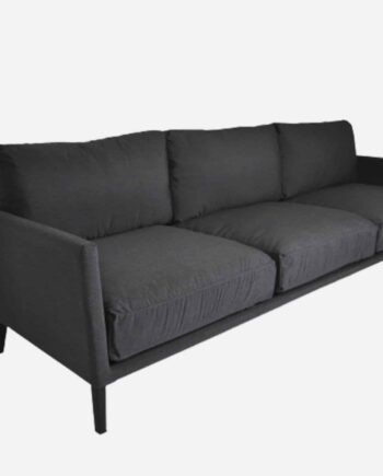 Loungesofa Med Allweather Hynder Sort på Afbetaling