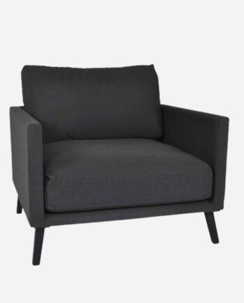 Loungestol Med Allweather Hynder Sort på Afbetaling