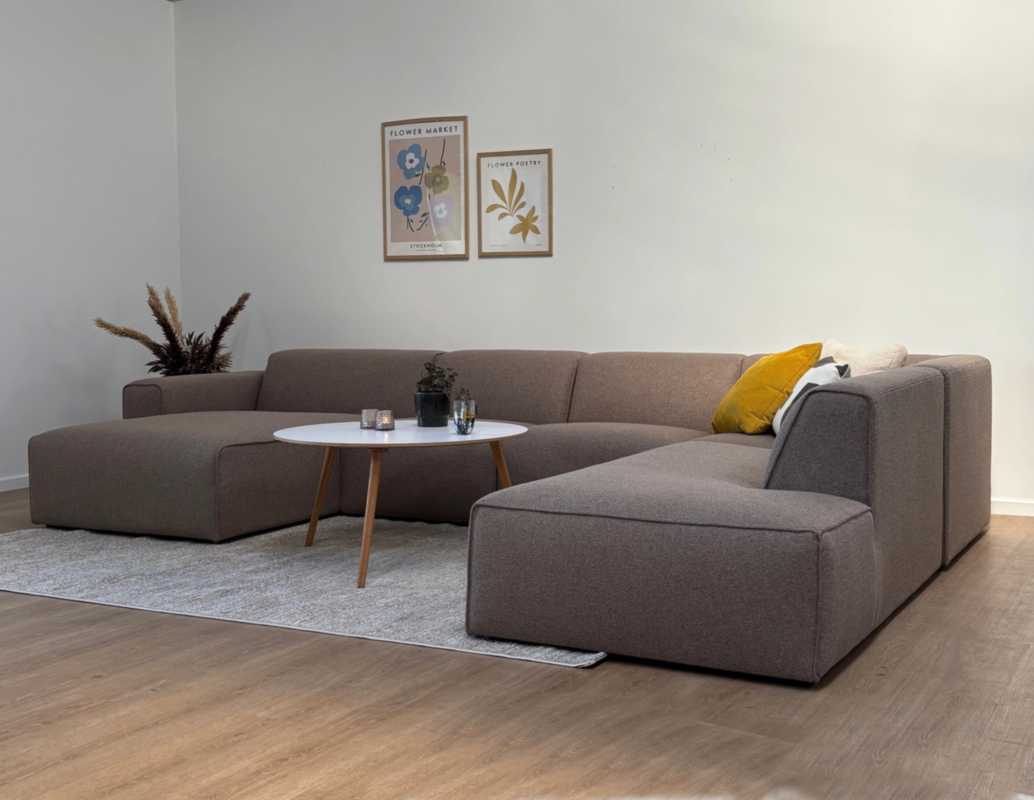 Manhattan  Sofa Med Chaiselong Open End Brede Midt Moduler på Afbetaling