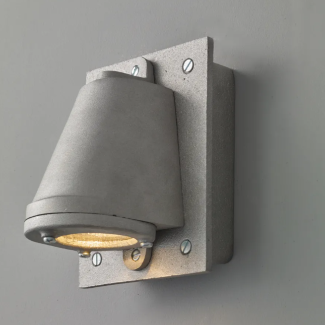 Mast 12v Firkantet Væglampe Original Btc Sandblæst Aluminium på Afbetaling