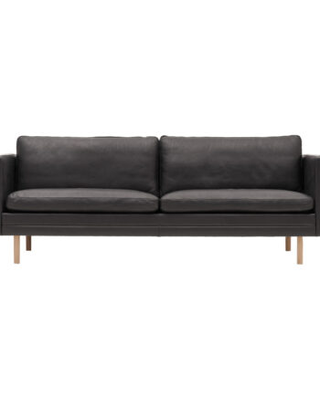 Mh276 3pers Sofa 210cm Ege Ben Læder Camaro Sort på Afbetaling
