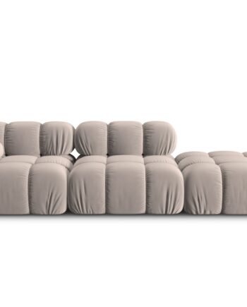 Micadoni Bellis Modul Sofa Højre Sæder Beige Fløjl Sort Plastik på Afbetaling