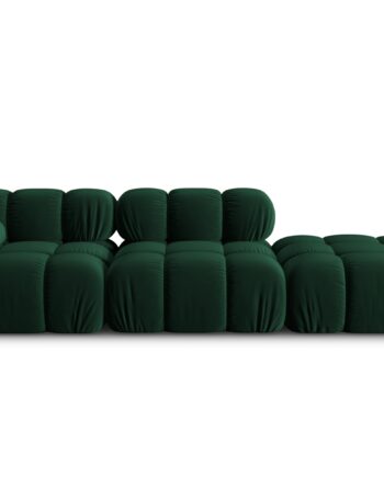 Micadoni Bellis Modul Sofa Højre Sæder Grøn Fløjl Sort Plastik på Afbetaling