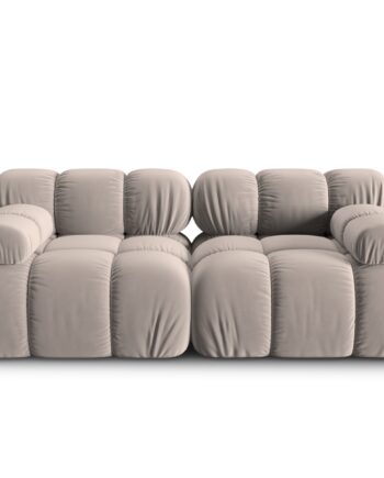 Micadoni Bellis Modul Sofa Sæder Beige Velour Sort Plastik på Afbetaling