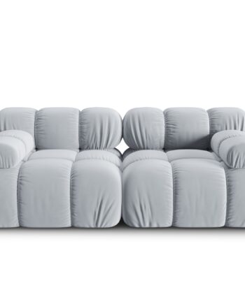 Micadoni Bellis Modul Sofa Sæder Blå Fløjl Sort Plastik på Afbetaling