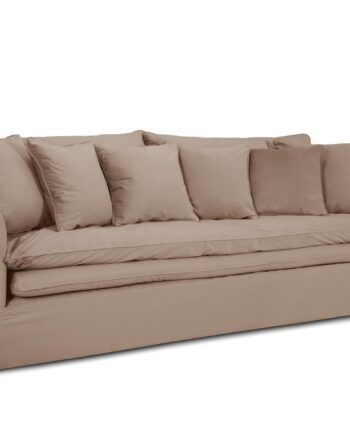 Micadoni Boho Pers Sofa Aftageligt Betræk Beige Imiteret Fløjl Stof på Afbetaling