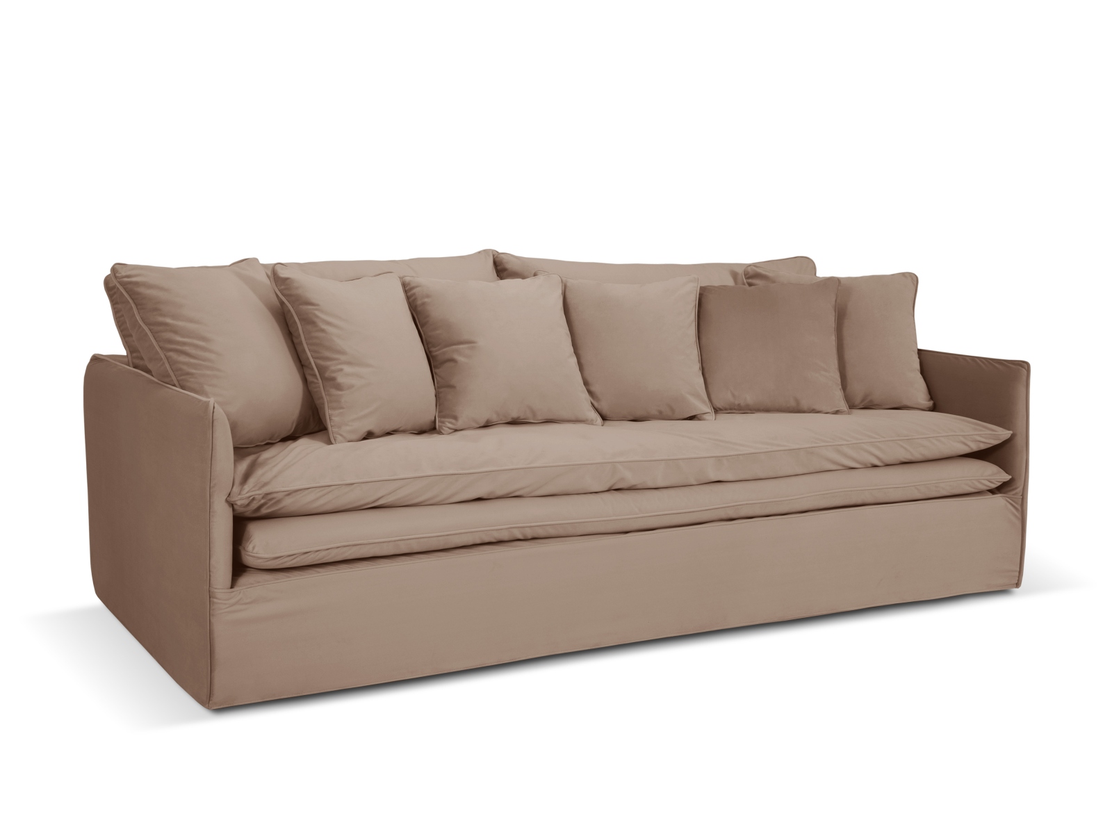 Micadoni Boho Pers Sofa Aftageligt Betræk Beige Imiteret Fløjl Stof på Afbetaling