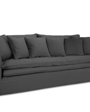 Micadoni Boho Pers Sofa Aftageligt Betræk Grå Imiteret Fløjl Stof på Afbetaling