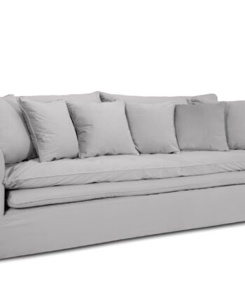 Micadoni Boho Pers Sofa Aftageligt Betræk Sølv Imiteret Fløjl Stof på Afbetaling