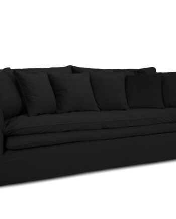 Micadoni Boho Pers Sofa Aftageligt Betræk Sort Imiteret Fløjl Stof på Afbetaling