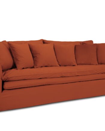 Micadoni Boho Pers Sofa Aftageligt Betræk Terracotta Imiteret Fløjl Stof på Afbetaling