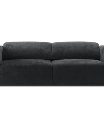 Micadoni Cruz Pers Sofa Foldbare Nakkestøtter Antracitgrå Chenille Stof på Afbetaling